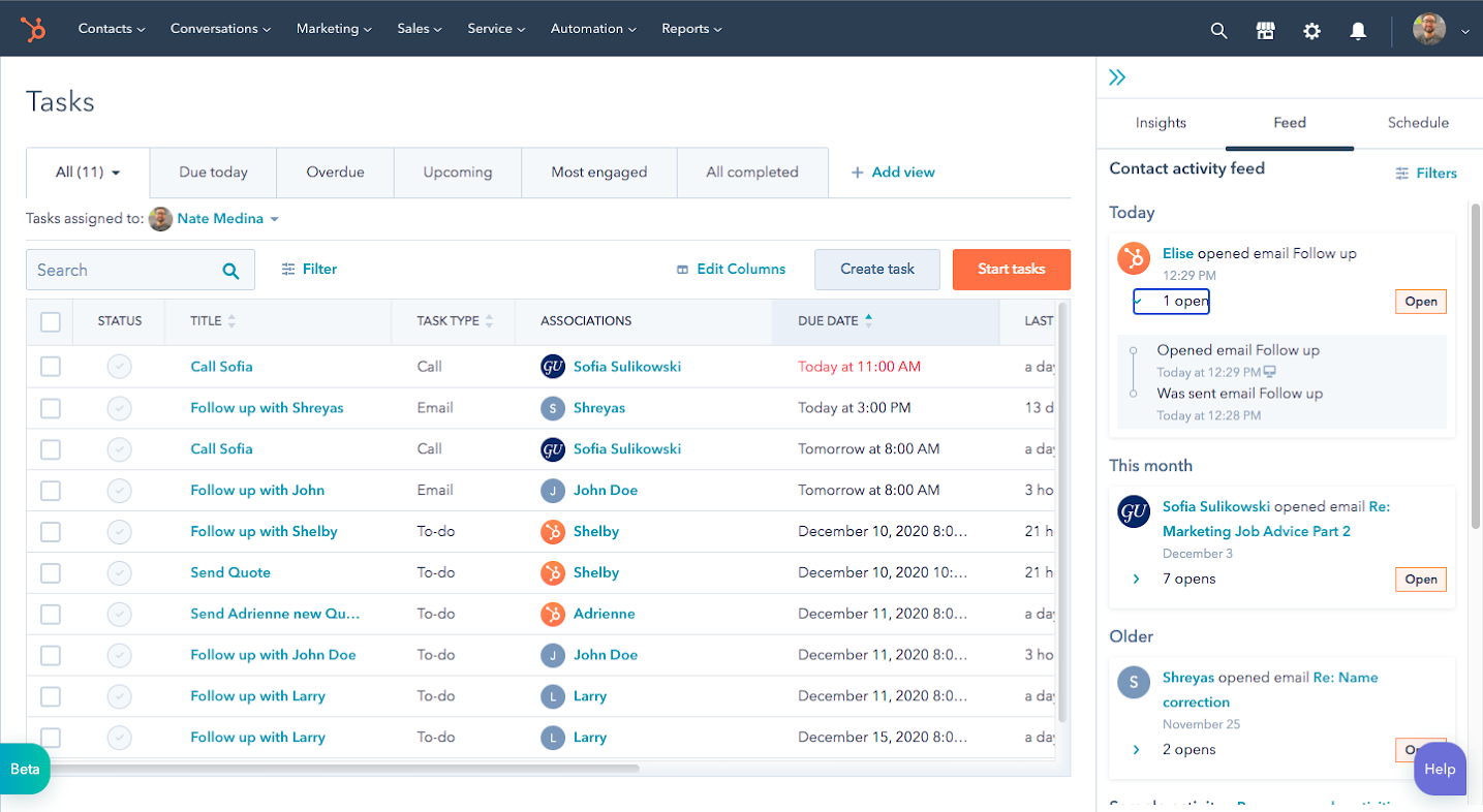 task management hubspot